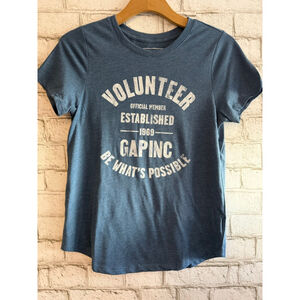 NWOT Women’s Gap Inc Volunteer Be What’s Possible Short Sleeve BLUE Tee Shirt SM